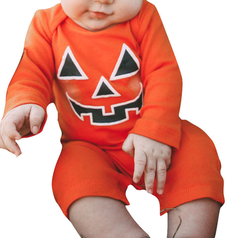 Orange Baby Pumpkin Devil Romper
