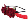 Halloween Lady Hairband Rose Flower