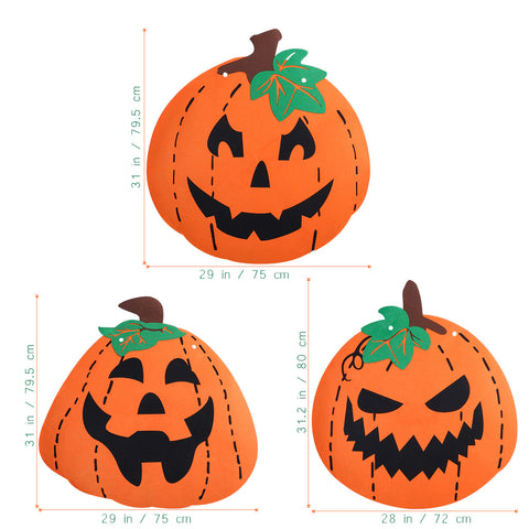 3pcs Halloween Felt Huge Pumpkin Banner