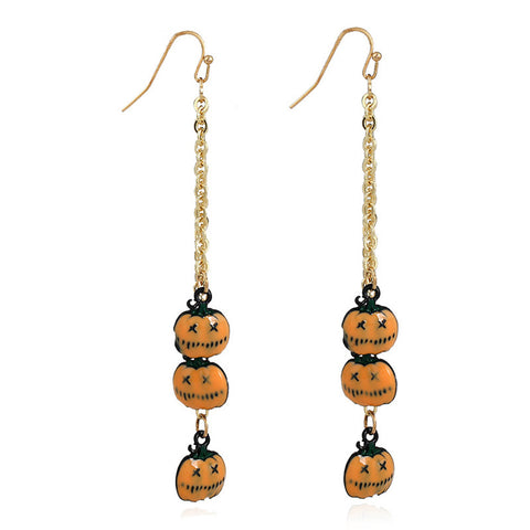 Halloween Pumpkin Shape Long Earrings