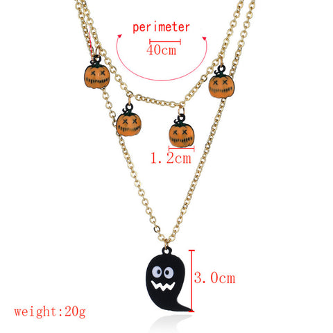 Halloween Necklace Double Layers Long