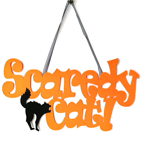 Halloween Scaredy Cat Non-woven Hanging Wall