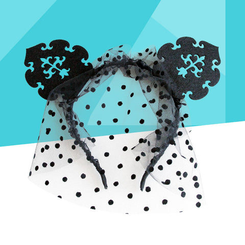 Halloween Headband Cat Ears Veil