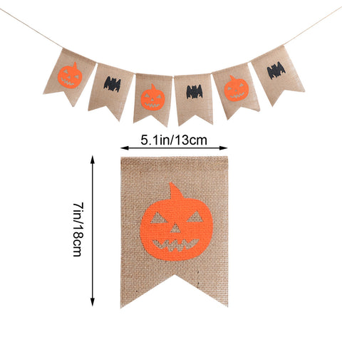 2M Linen Pumpkin Bunting Halloween Banner