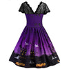 Women Short Sleeve A Line Pumpkin Halloween