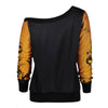 Women Skew Neck Pumpkin Print Halloween Party Sweatshirt