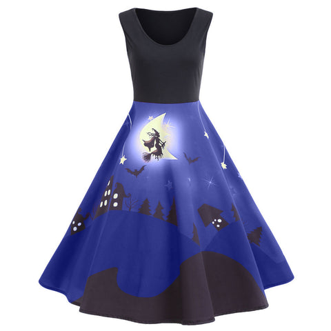 Women's Vintage Off Shouder Sleeveless Halloween