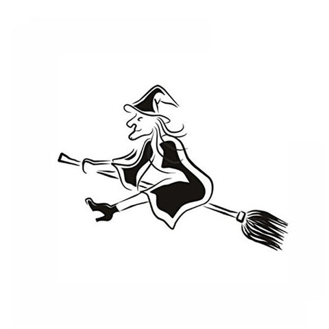 Halloween High Heel Witch Flying Wall Stickers