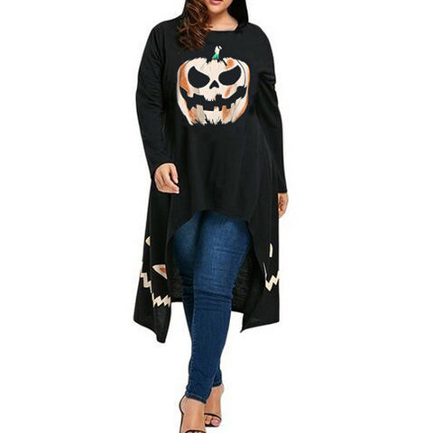 Women High Hooded Pumpkin Dress Halloween